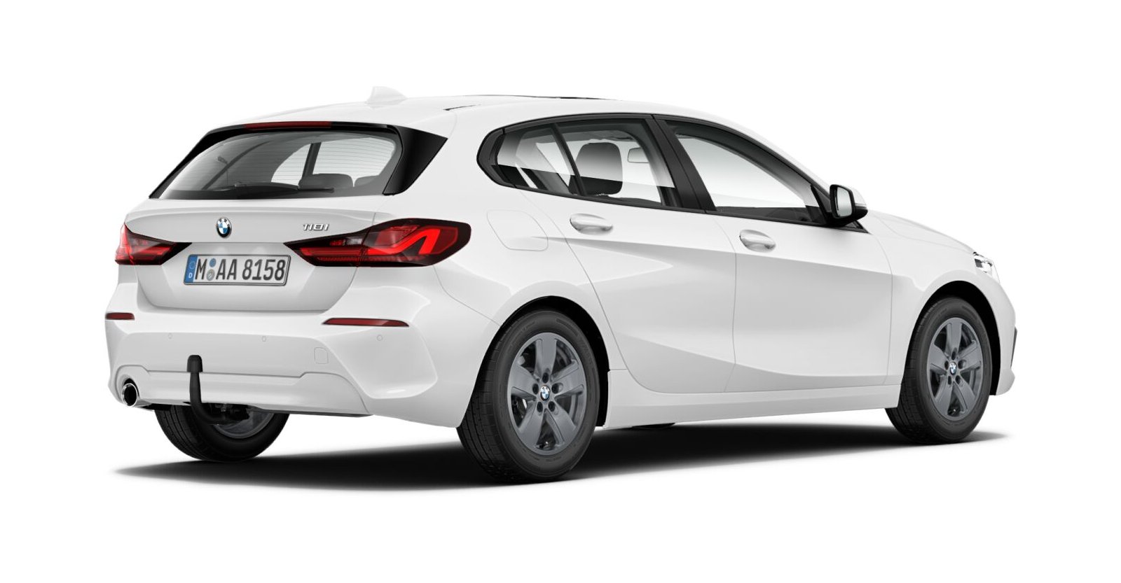 BMW BMW 1er in Weiß von hinten BMW BMW 1er in Weiß von hinten