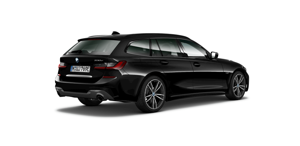 BMW BMW 3er in Schwarz von hinten