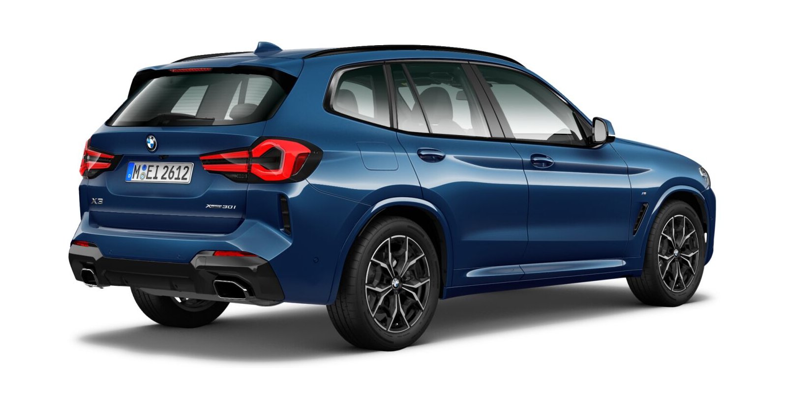 BMW BMW X in Blau von hinten BMW BMW X in Blau von hinten