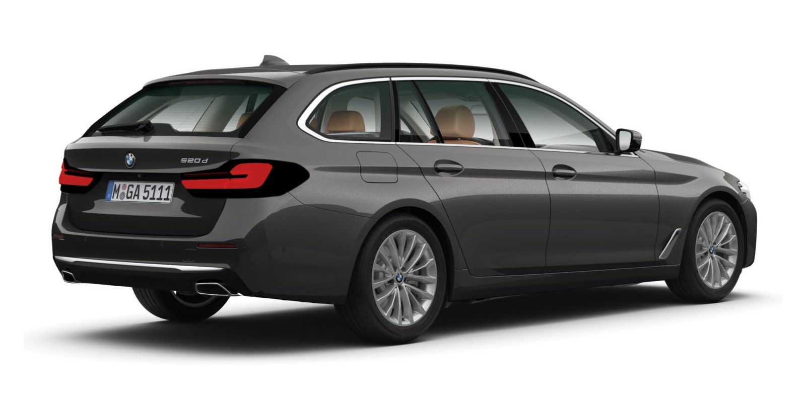 BMW BMW 5er in Grau von hinten