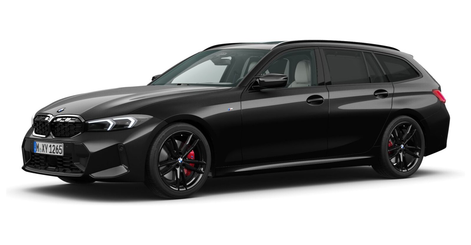 BMW M340i xDrive Touring in Schwarz von vorne BMW M340i xDrive Touring in Schwarz von vorne