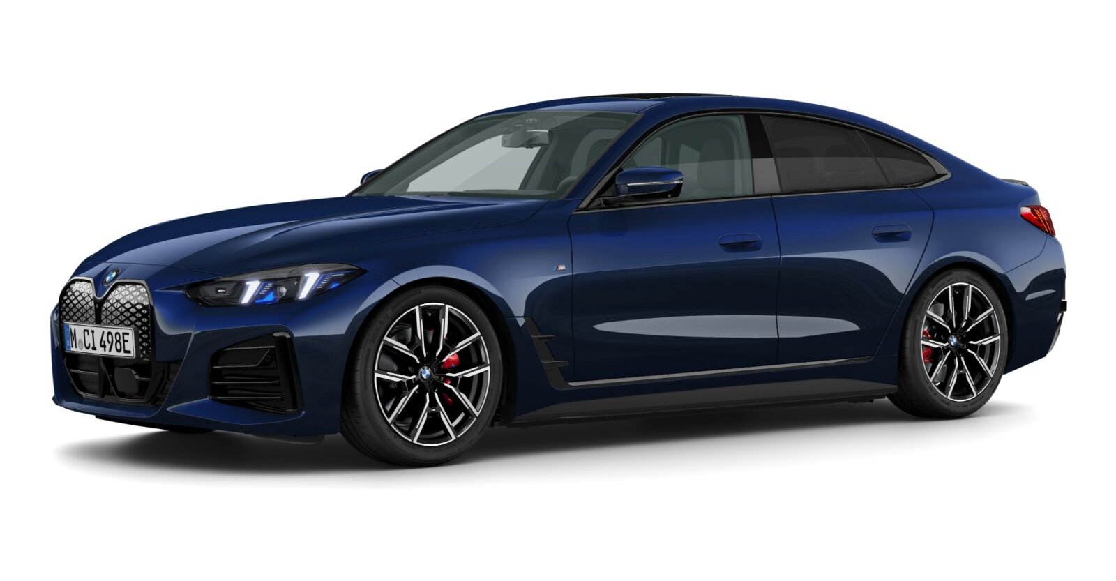 BMW i4 eDrive40 Gran Coupe in Blau von vorne