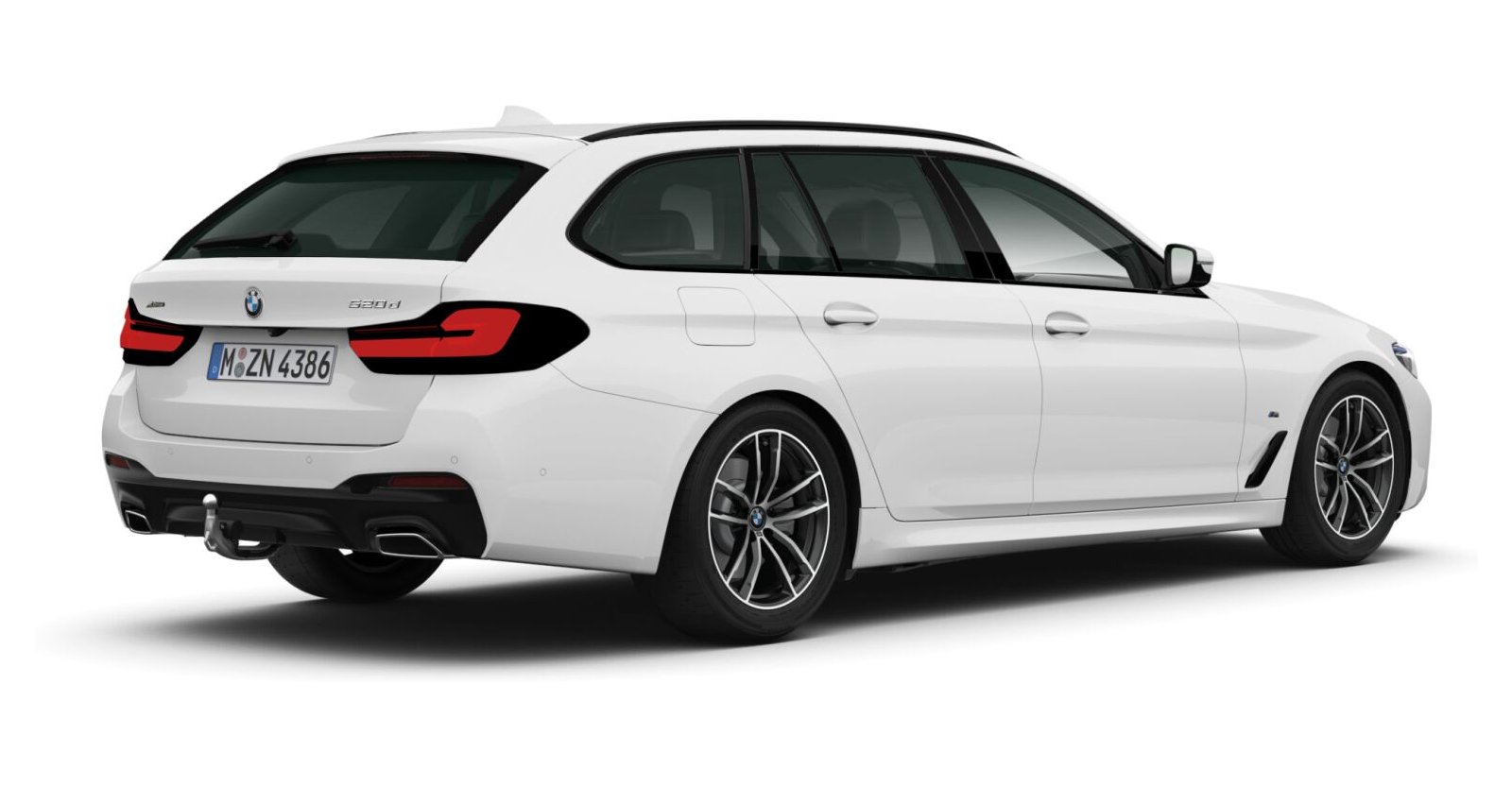 BMW BMW 5er in Weiß von hinten BMW BMW 5er in Weiß von hinten