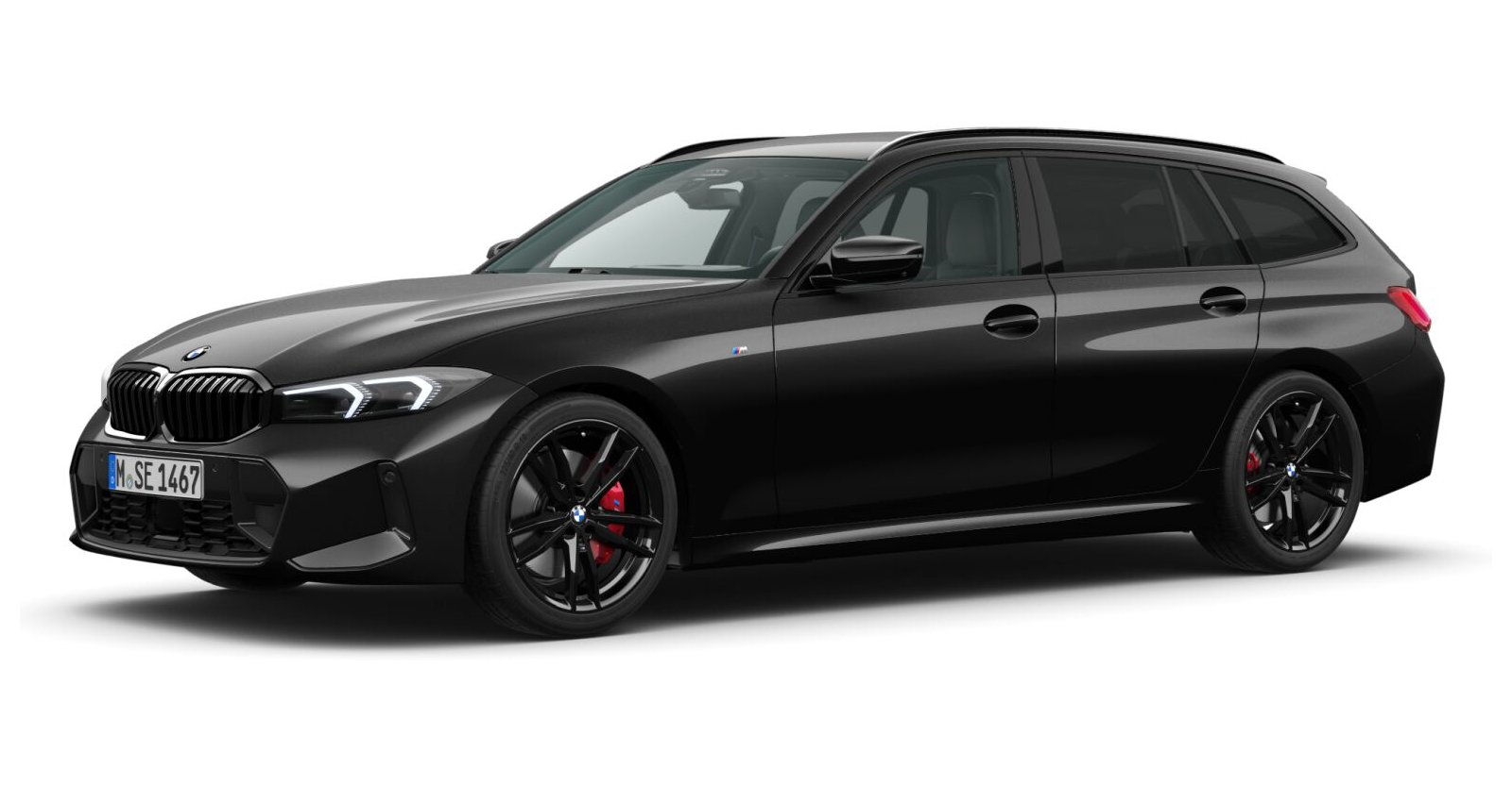 BMW BMW 3er in Schwarz von vorne BMW BMW 3er in Schwarz von vorne