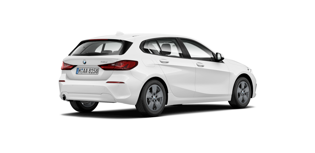 BMW BMW 1er in Weiß von hinten BMW BMW 1er in Weiß von hinten