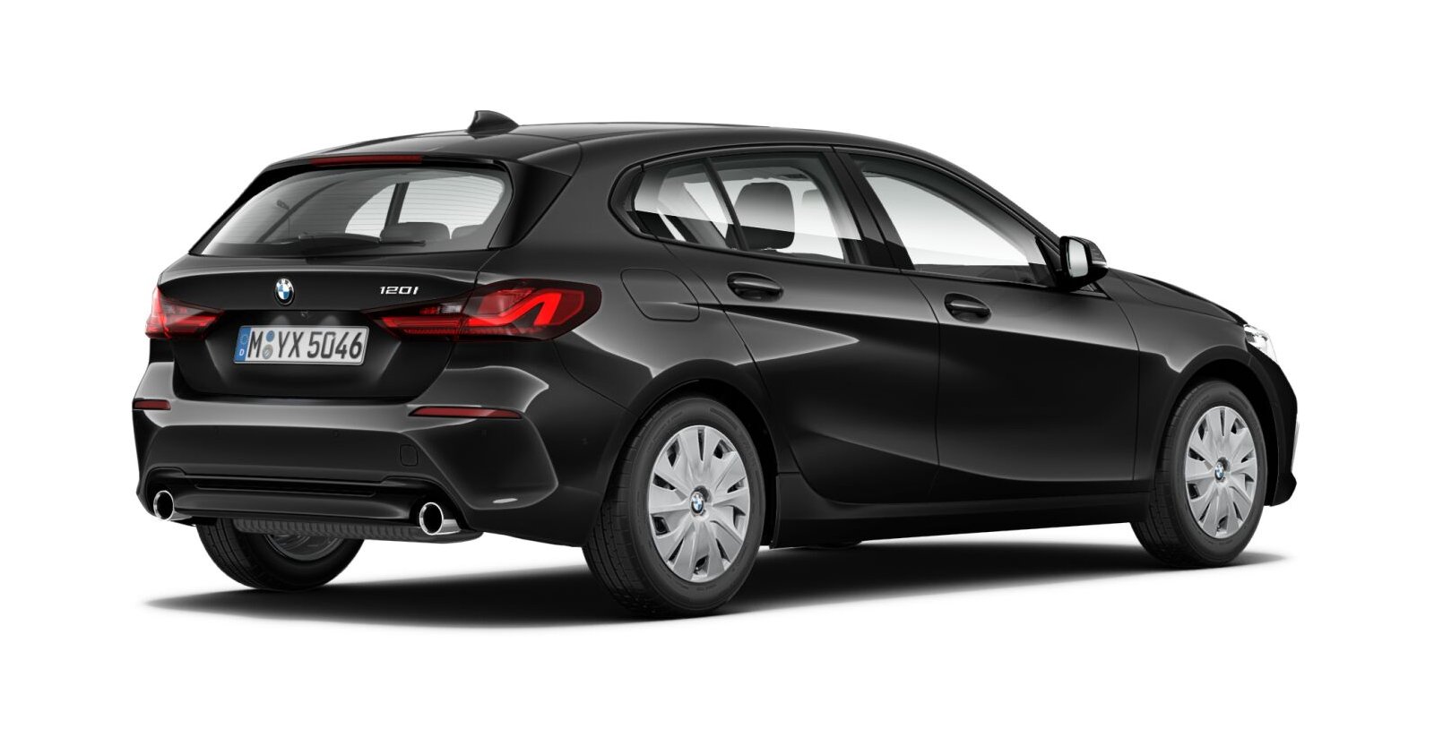 BMW BMW 1er in Schwarz von hinten