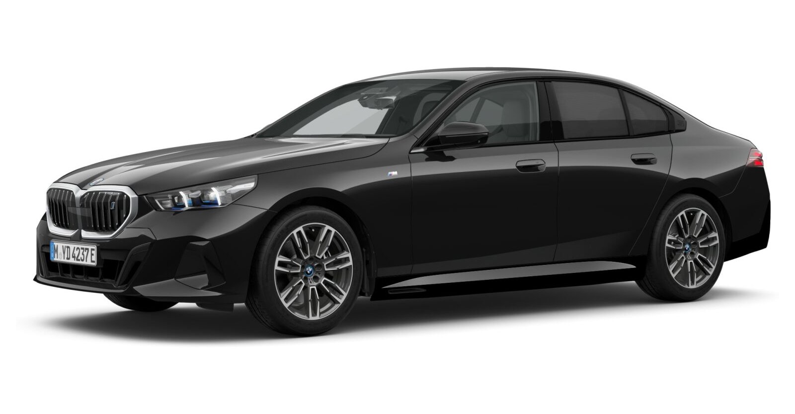 BMW i5 eDrive40 Limousine in Schwarz von vorne BMW i5 eDrive40 Limousine in Schwarz von vorne
