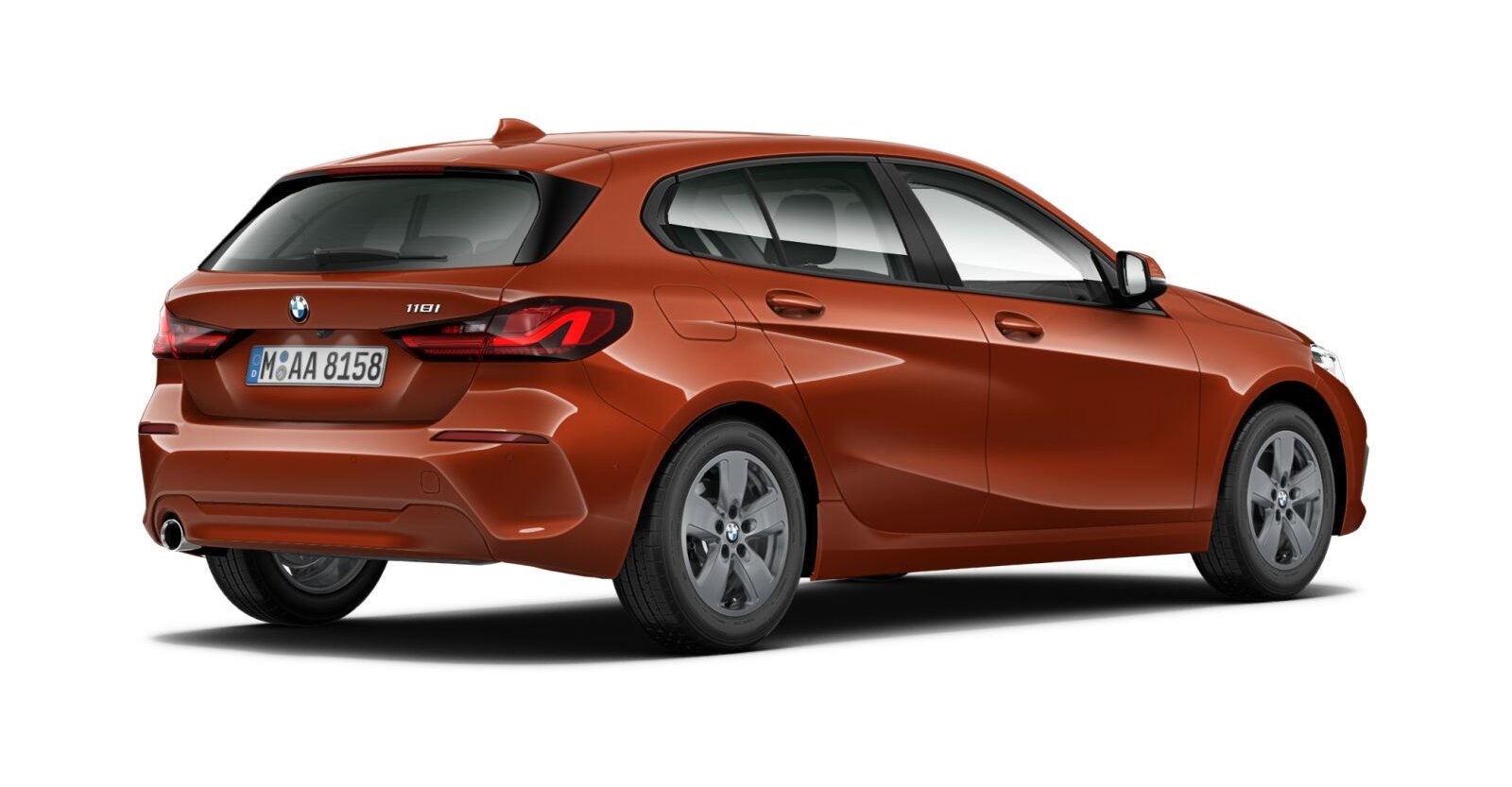 BMW BMW 1er in Orange von hinten BMW BMW 1er in Orange von hinten