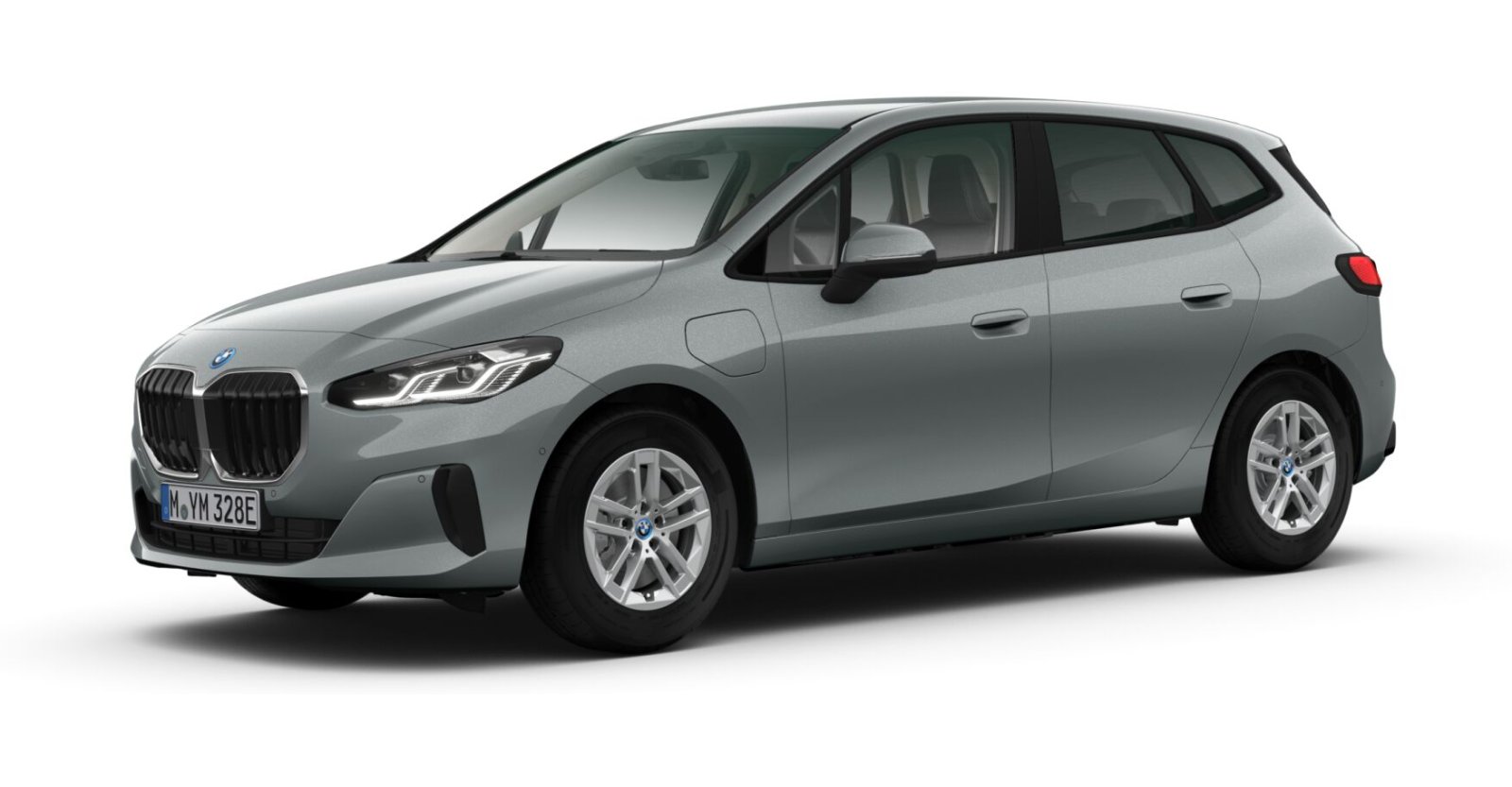 BMW 225e xDrive Active Tourer in Grau von vorne BMW 225e xDrive Active Tourer in Grau von vorne