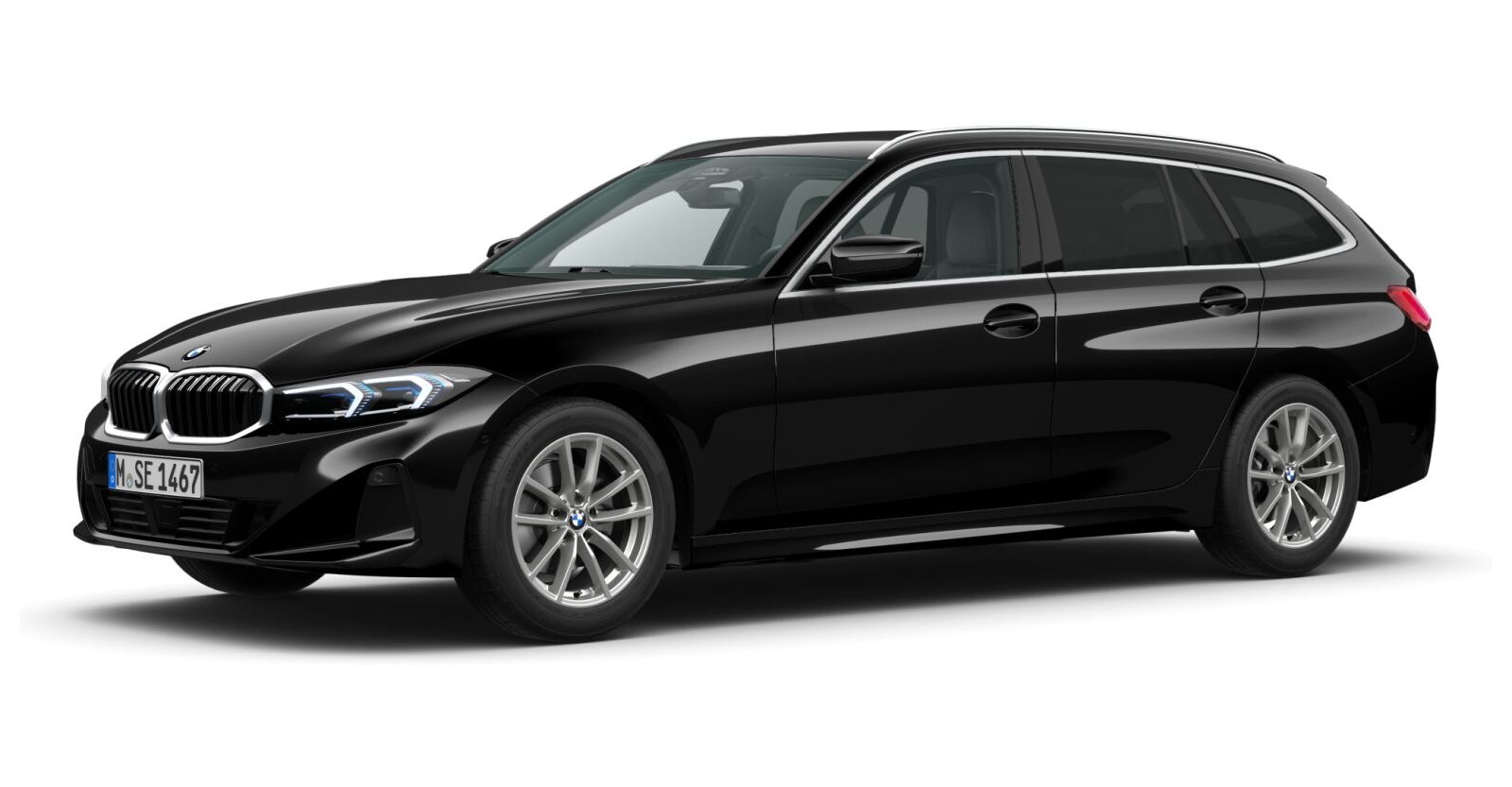 BMW BMW 3er in Schwarz von vorne BMW BMW 3er in Schwarz von vorne