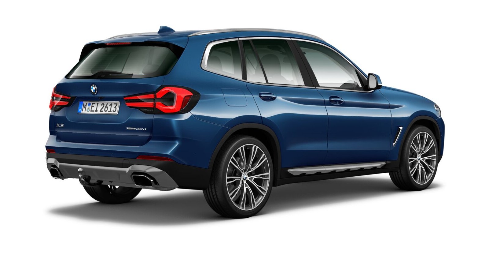 BMW BMW X in Blau von hinten BMW BMW X in Blau von hinten