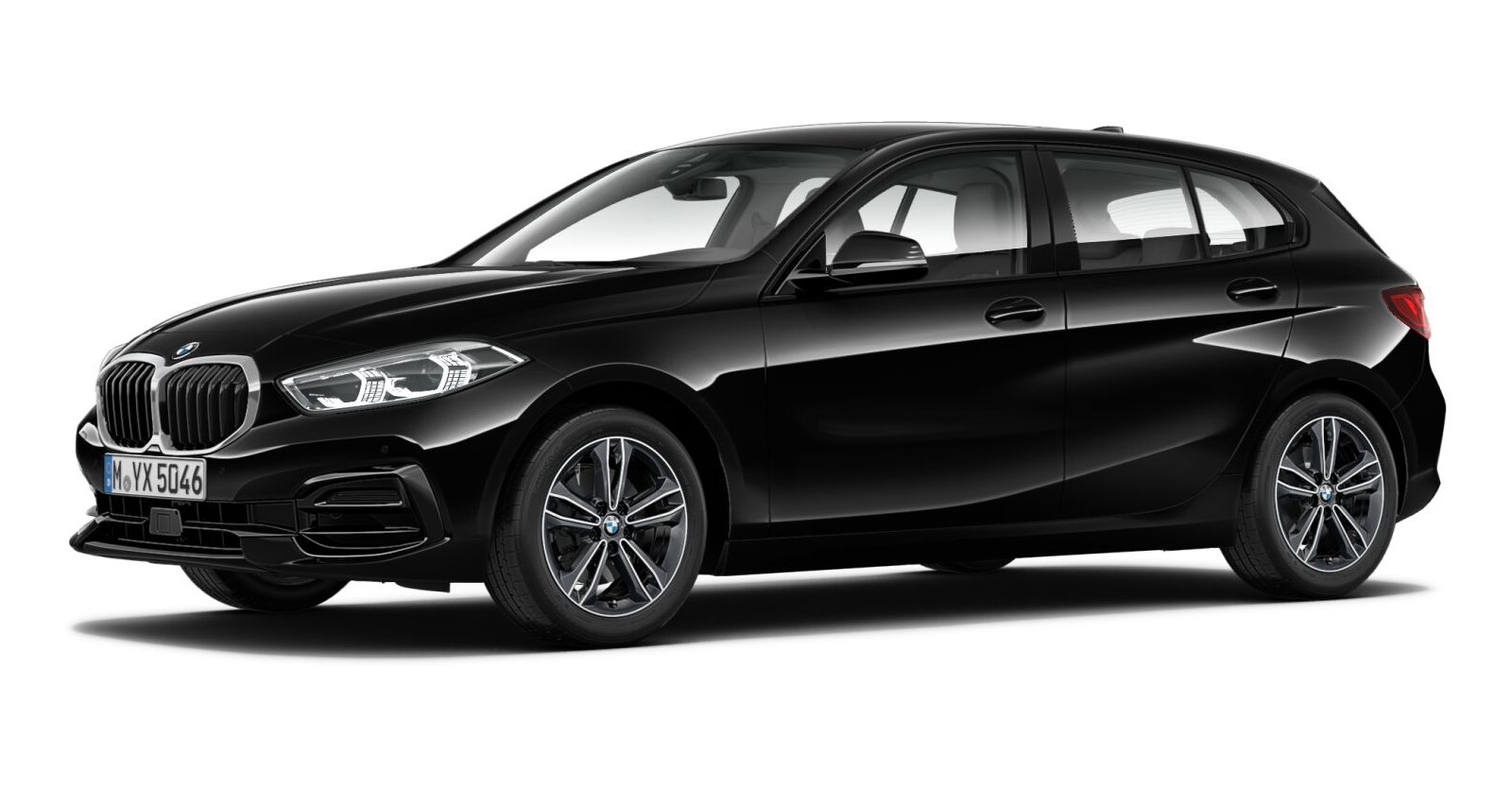 BMW 118i in Schwarz von vorne BMW 118i in Schwarz von vorne