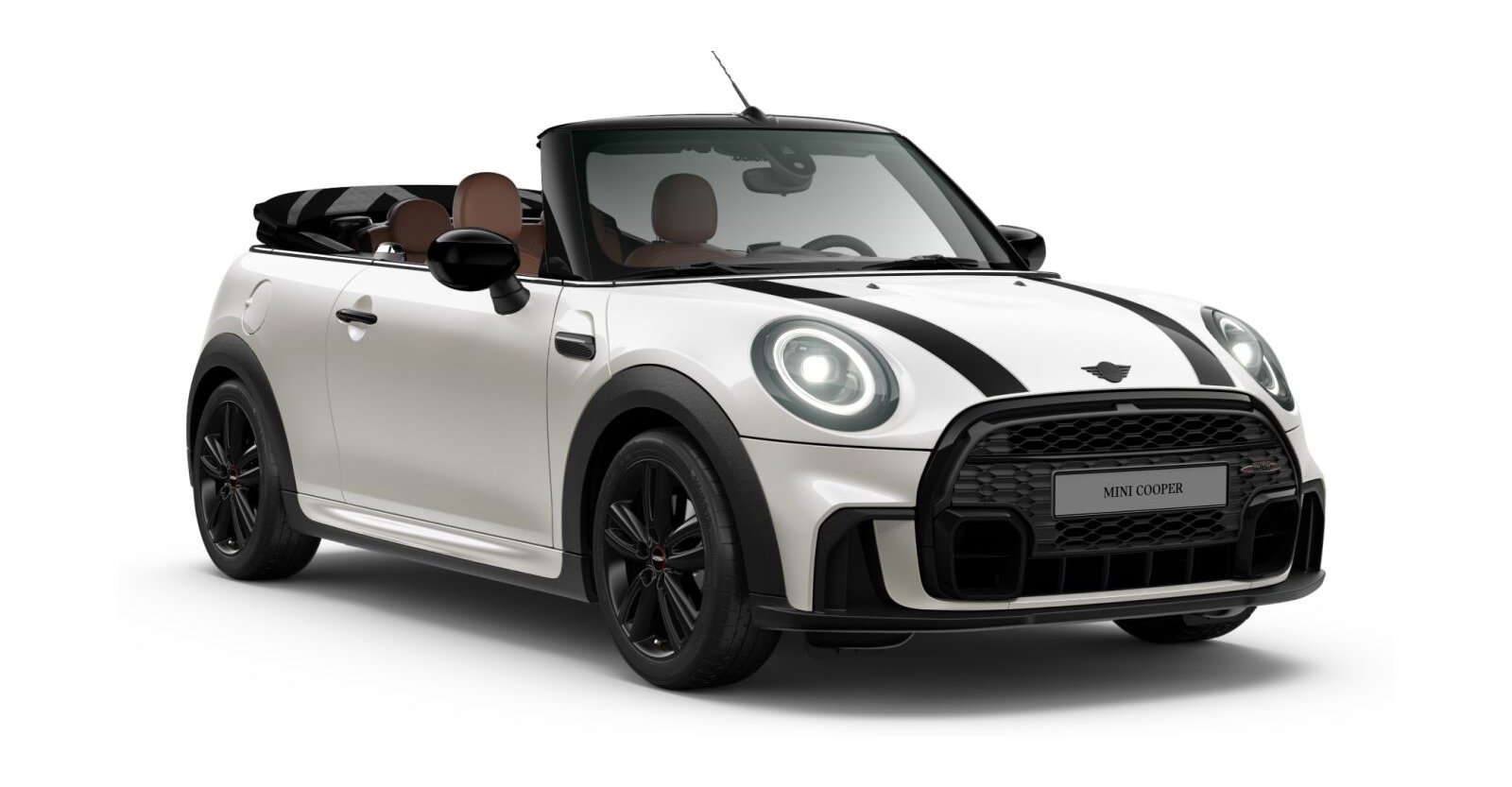 MINI Cooper Cabrio in Weiß von vorne MINI Cooper Cabrio in Weiß von vorne