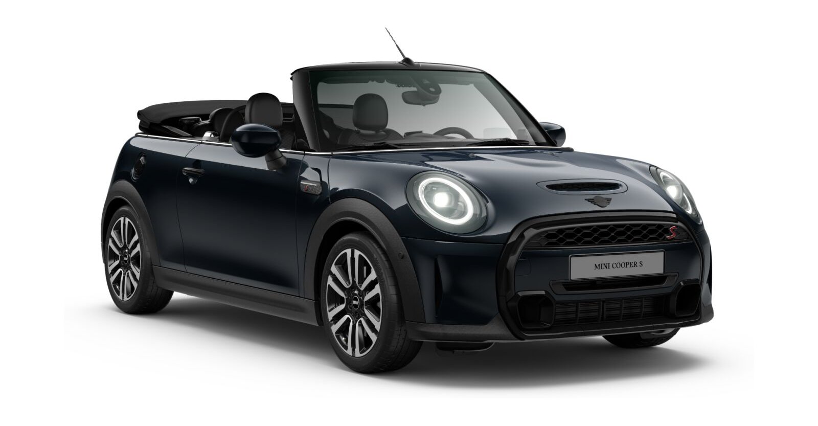MINI MINI Cabrio in Schwarz von vorne MINI MINI Cabrio in Schwarz von vorne