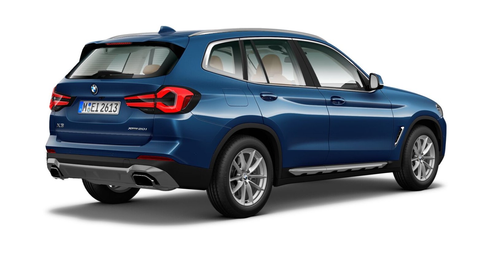 BMW BMW X in Blau von hinten BMW BMW X in Blau von hinten