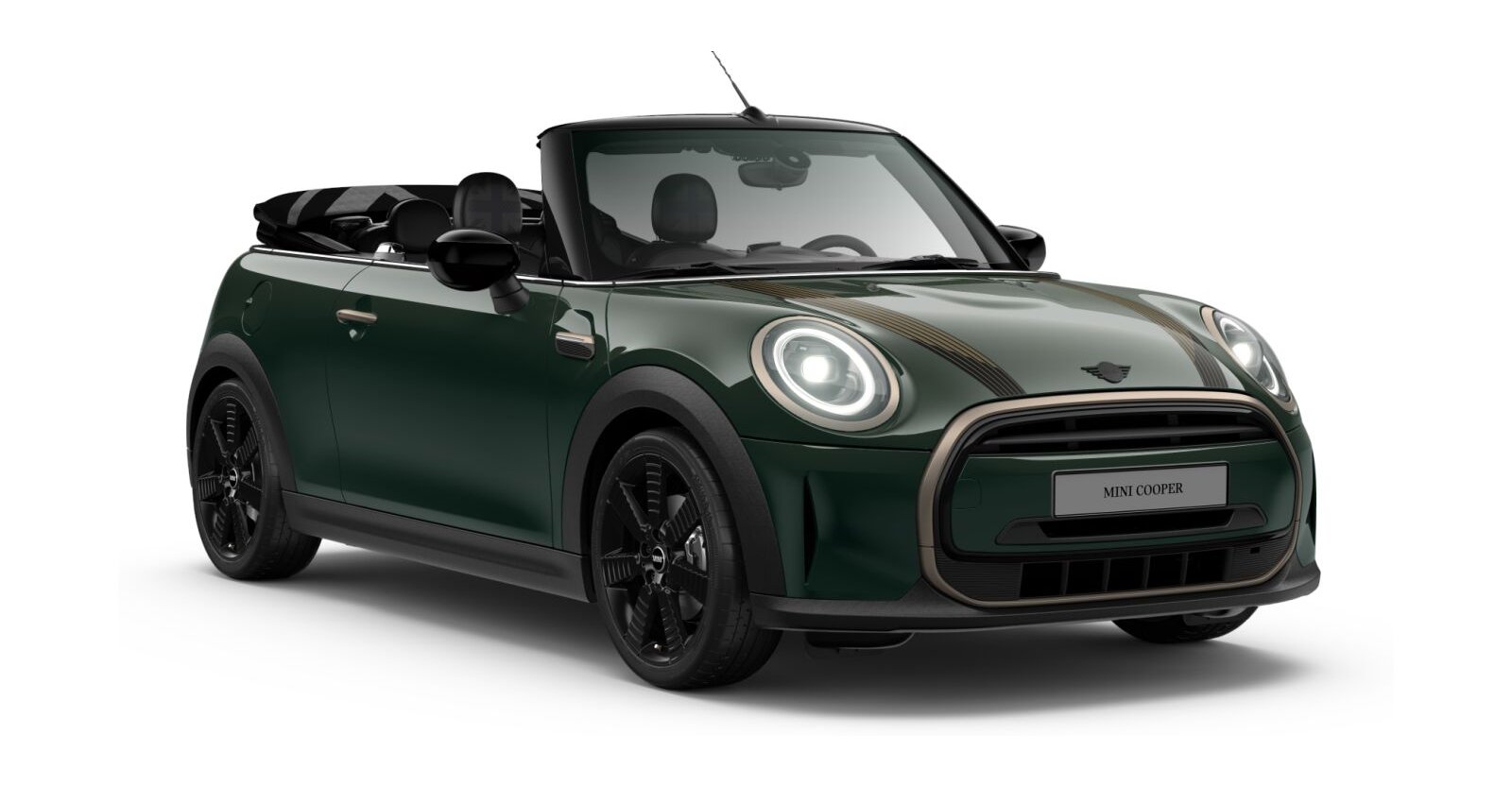 MINI Cooper Cabrio in Grün von vorne