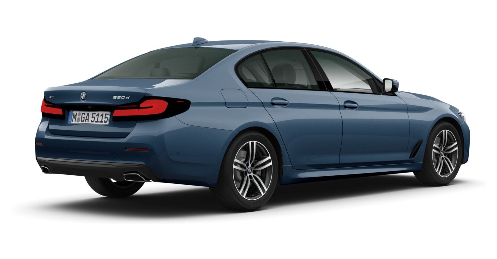 BMW BMW 5er in Blau von hinten BMW BMW 5er in Blau von hinten