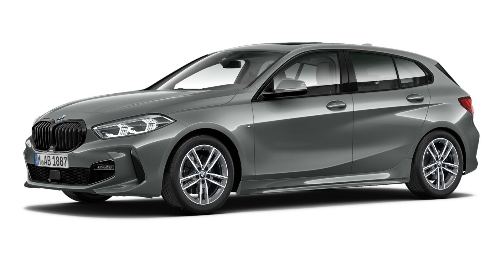 BMW 118i in Grau von vorne BMW 118i in Grau von vorne