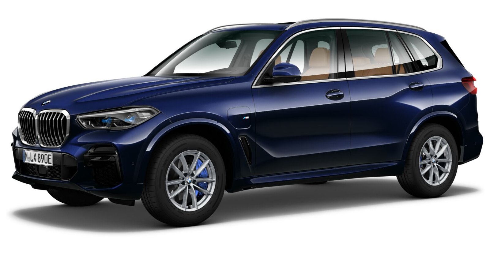 BMW X5 xDrive45e in Blau von vorne BMW X5 xDrive45e in Blau von vorne