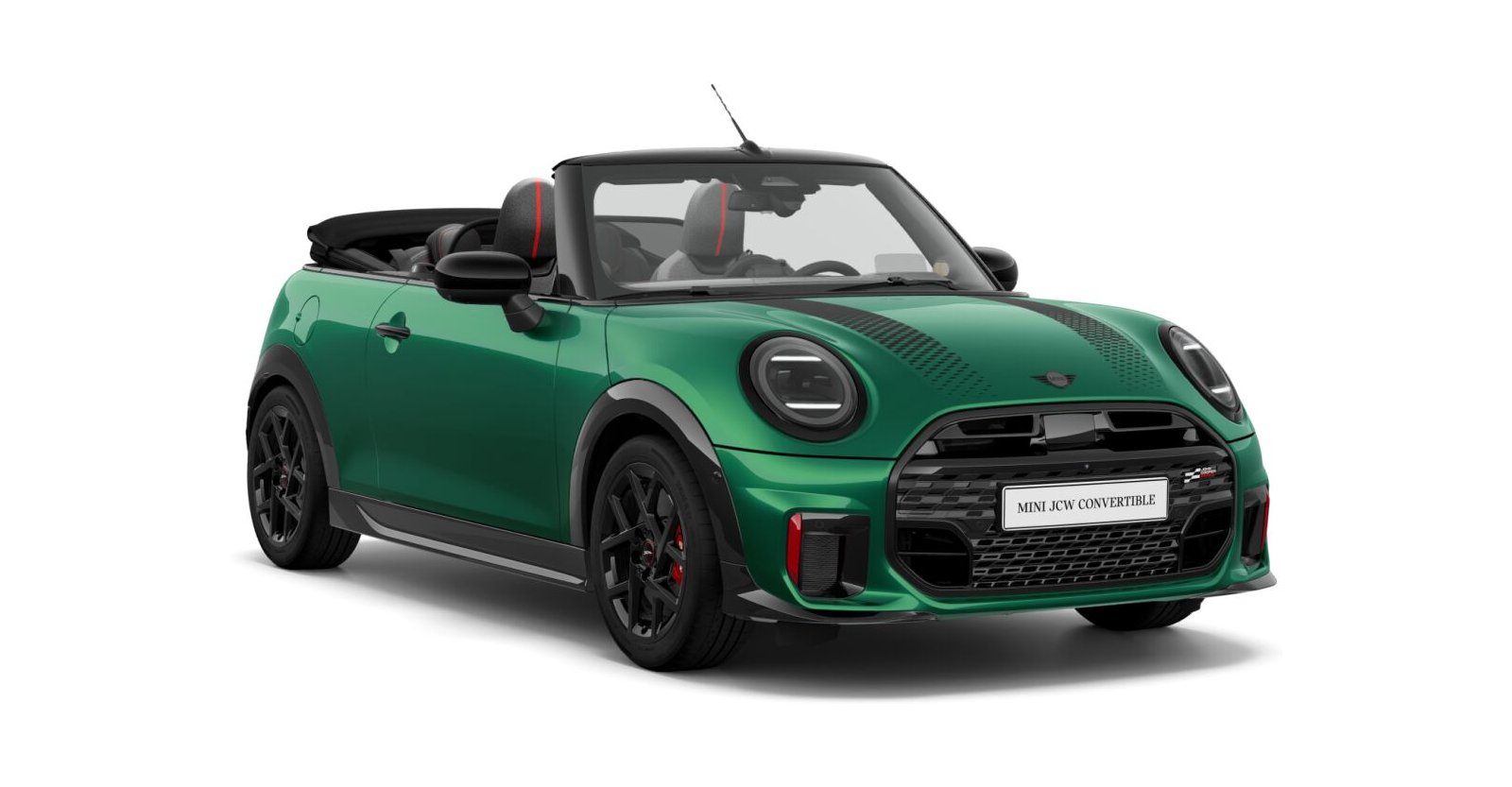 MINI John Cooper Works Cabrio in Grün von vorne MINI John Cooper Works Cabrio in Grün von vorne