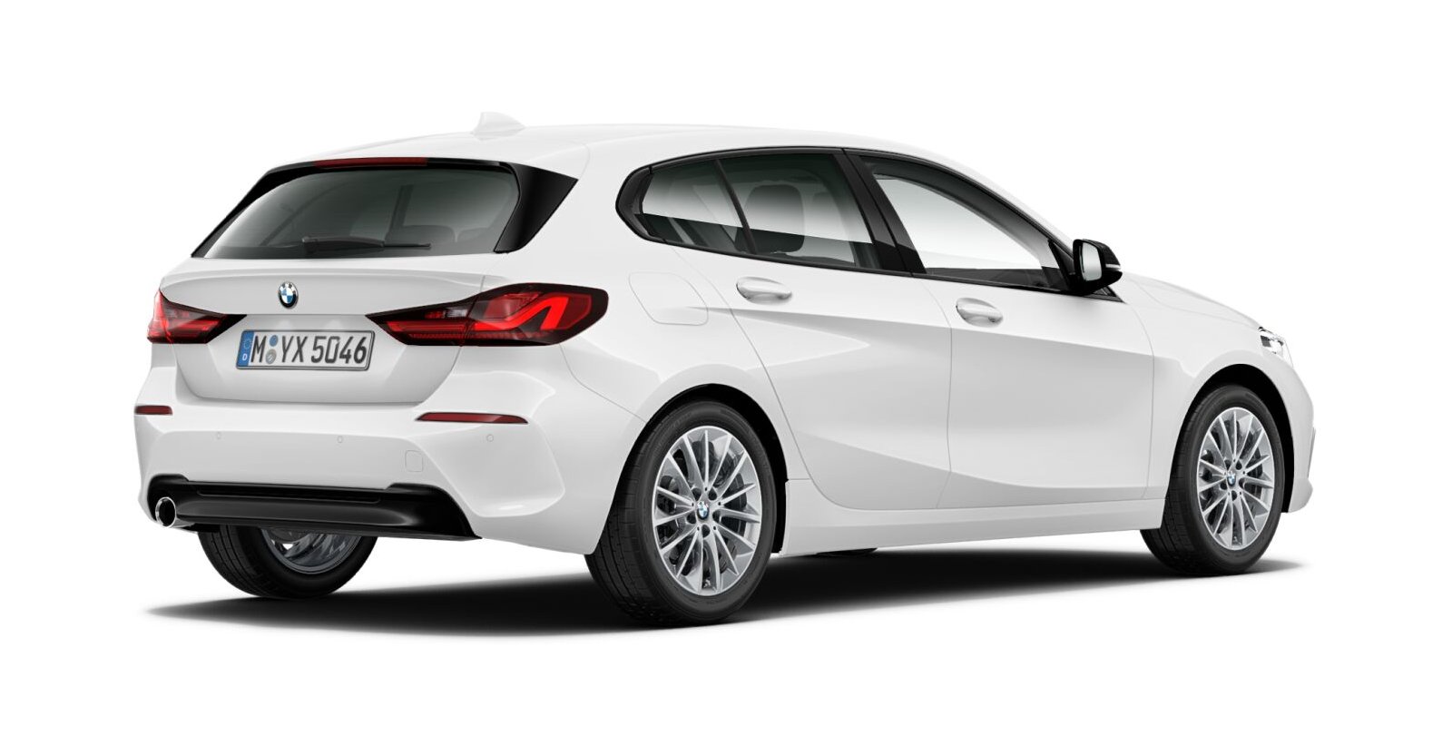 BMW BMW 1er in Weiß von hinten BMW BMW 1er in Weiß von hinten