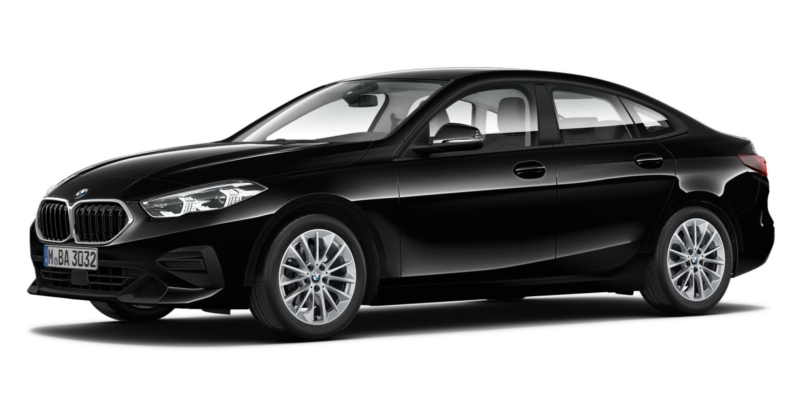 BMW 220d Gran Coupé in Schwarz von vorne BMW 220d Gran Coupé in Schwarz von vorne