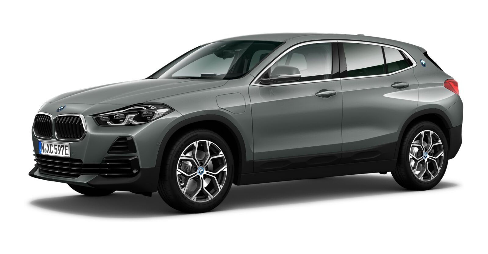 BMW X2 xDrive25e in Grau von vorne