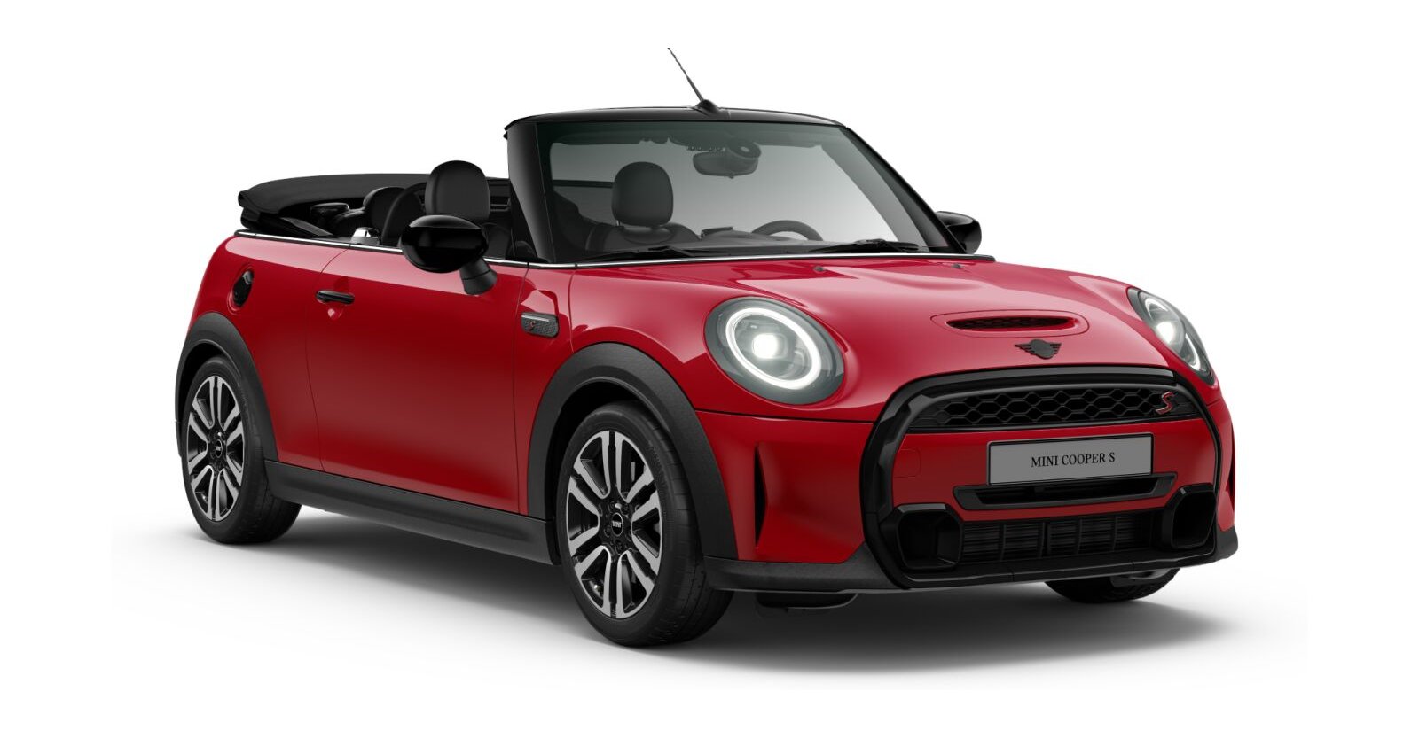MINI Cooper S Cabrio in Rot von vorne MINI Cooper S Cabrio in Rot von vorne