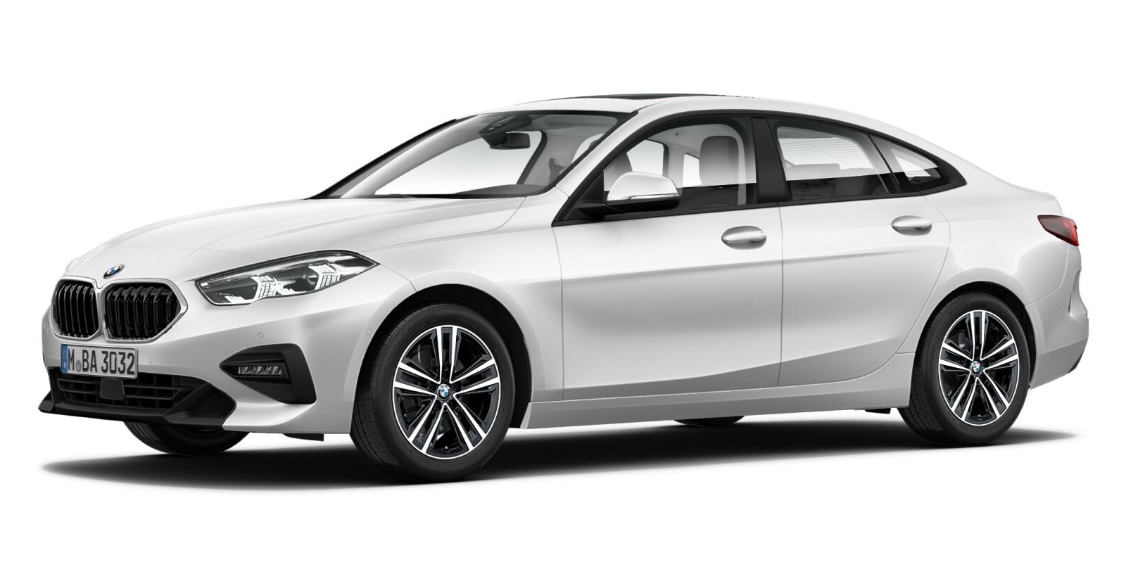 BMW 218i Gran Coupé in Weiß von vorne BMW 218i Gran Coupé in Weiß von vorne
