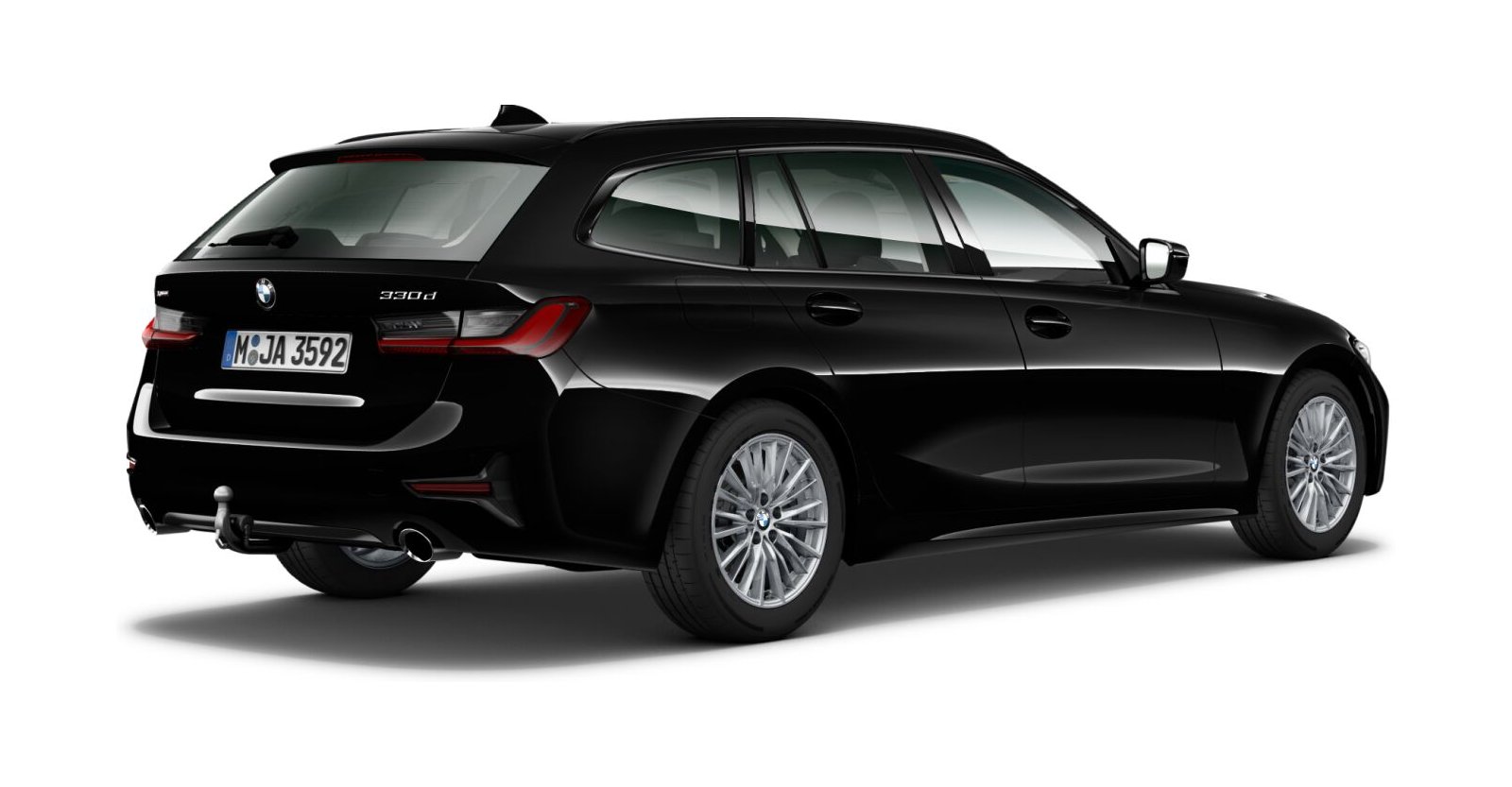 BMW BMW 3er in Schwarz von hinten BMW BMW 3er in Schwarz von hinten