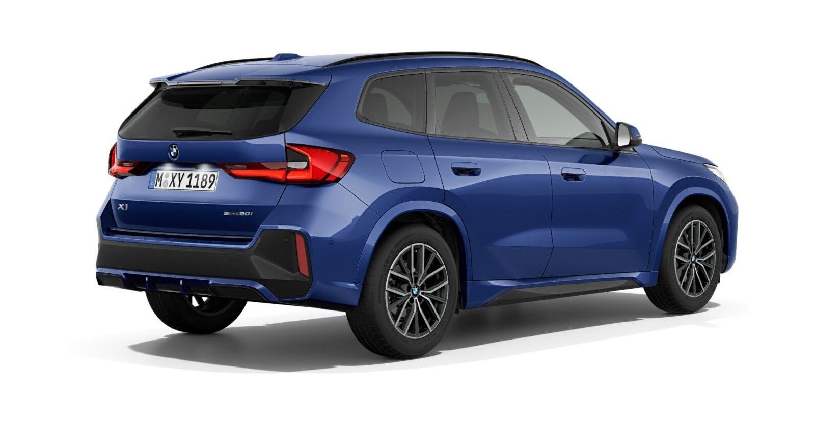BMW BMW X in Blau von hinten BMW BMW X in Blau von hinten