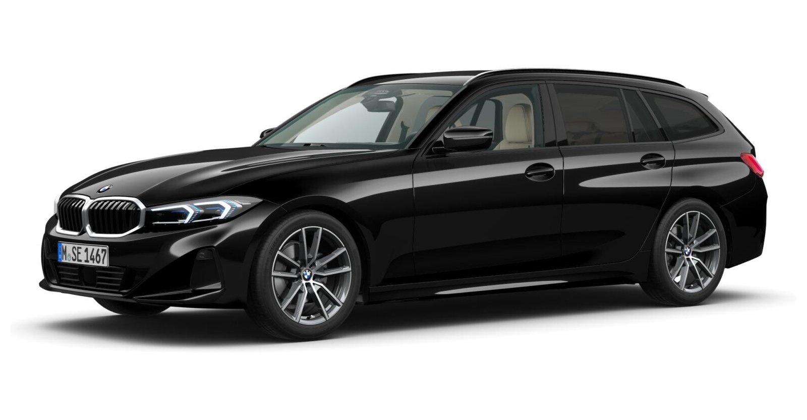 BMW BMW 3er in Schwarz von vorne BMW BMW 3er in Schwarz von vorne