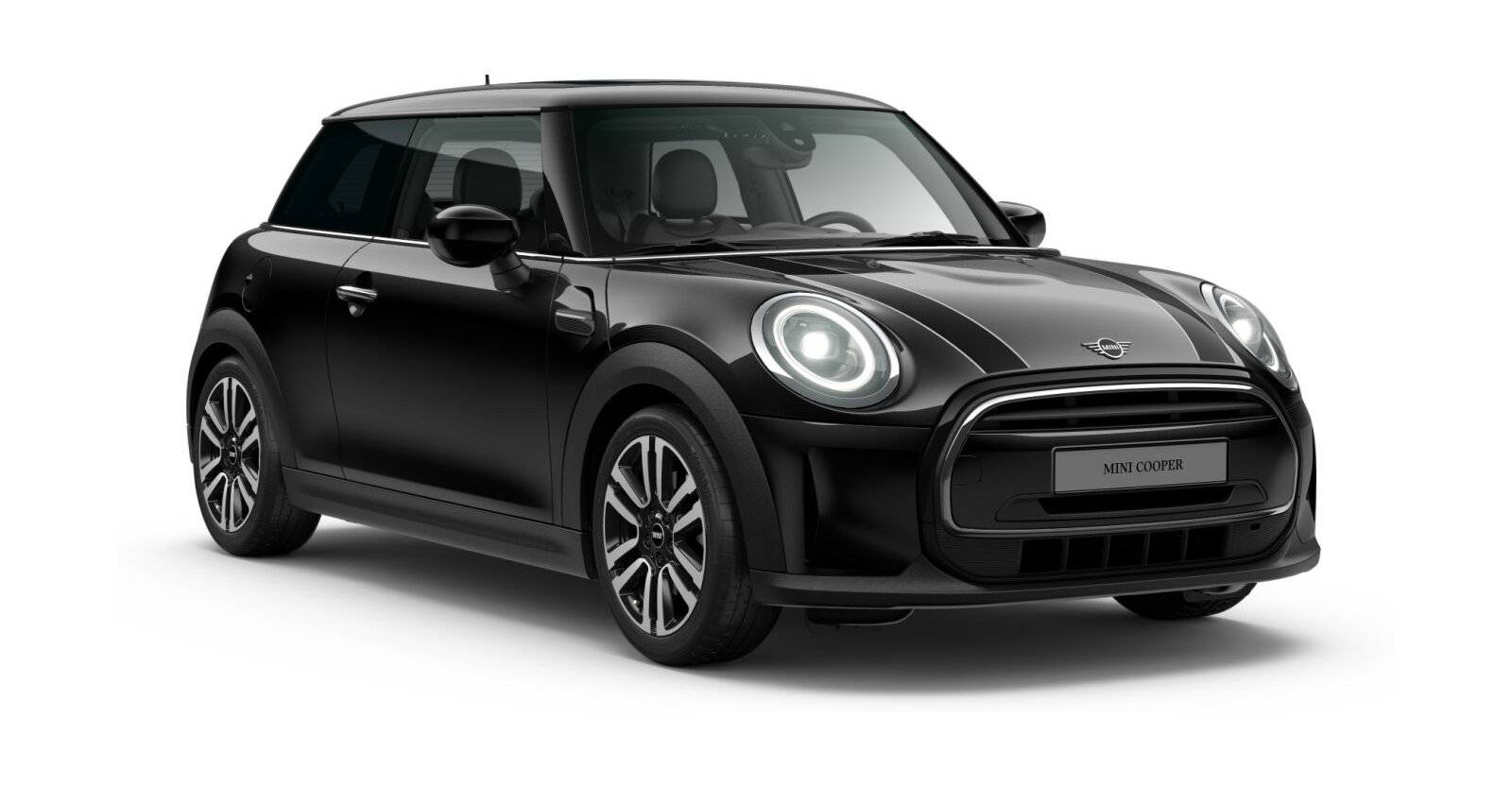 MINI Cooper 3-Türer in Schwarz von vorne
