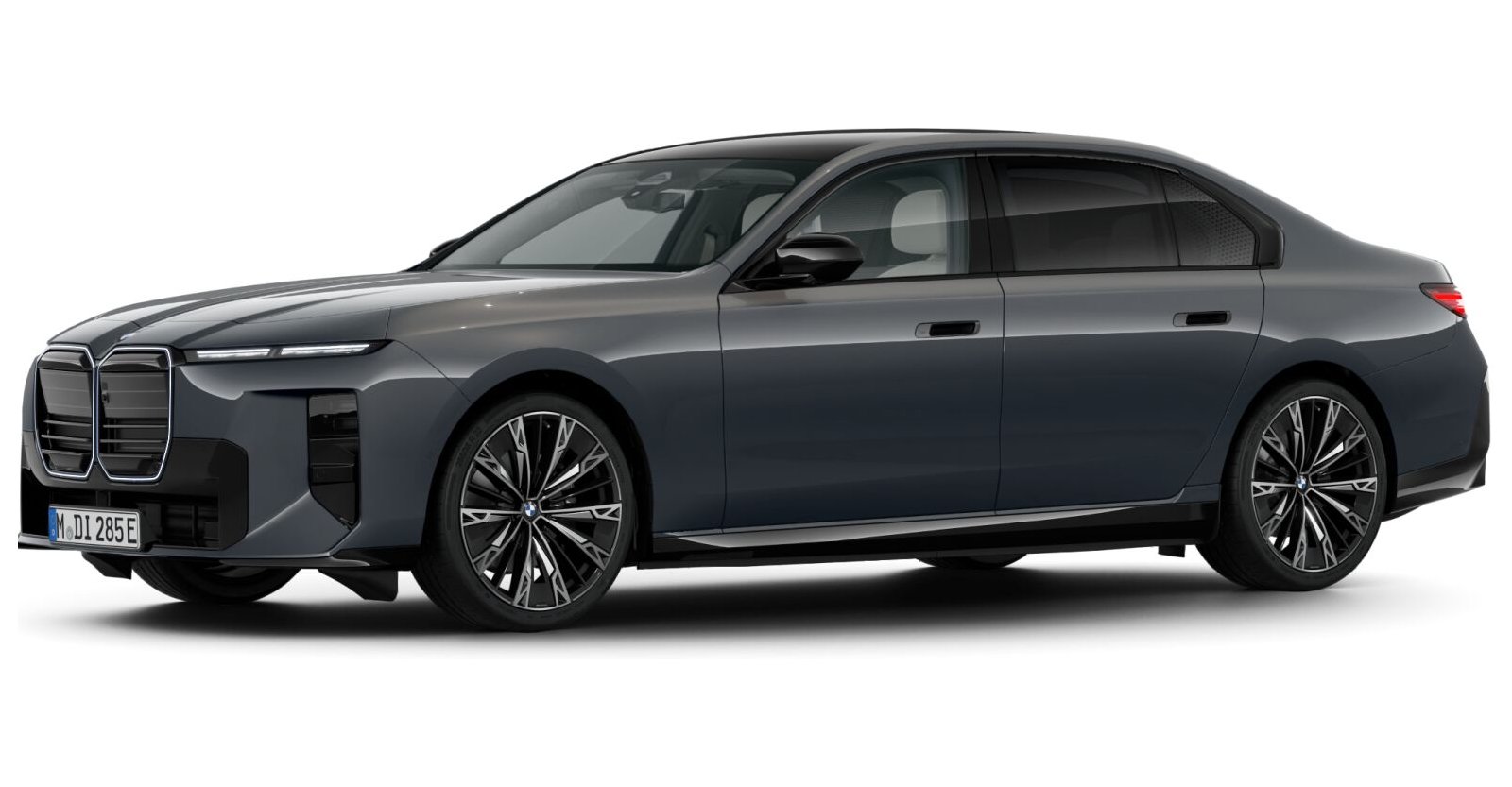 BMW i7 50 xDrive Limousine in Grau von vorne BMW i7 50 xDrive Limousine in Grau von vorne