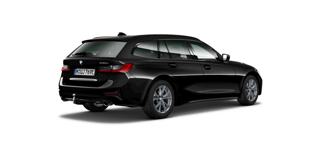 BMW BMW 3er in Schwarz von hinten