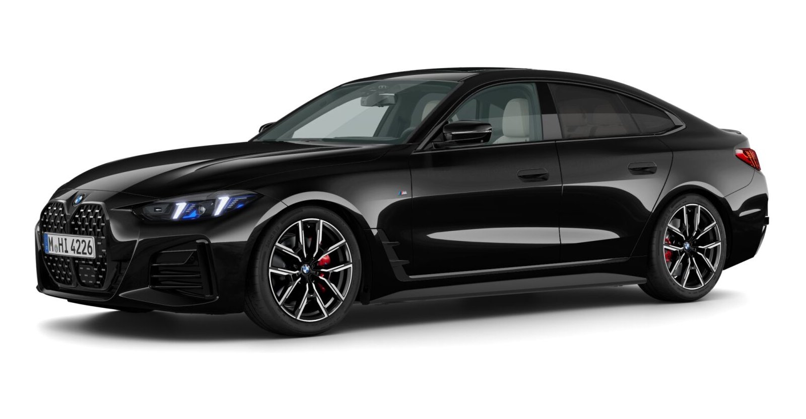 BMW 430d xDrive Gran Coupé in Schwarz von vorne BMW 430d xDrive Gran Coupé in Schwarz von vorne