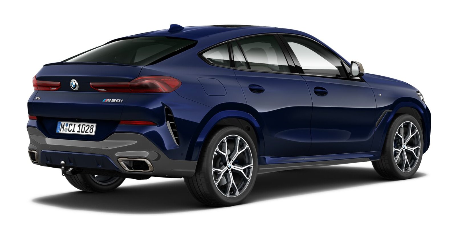 BMW BMW X in Blau von hinten BMW BMW X in Blau von hinten