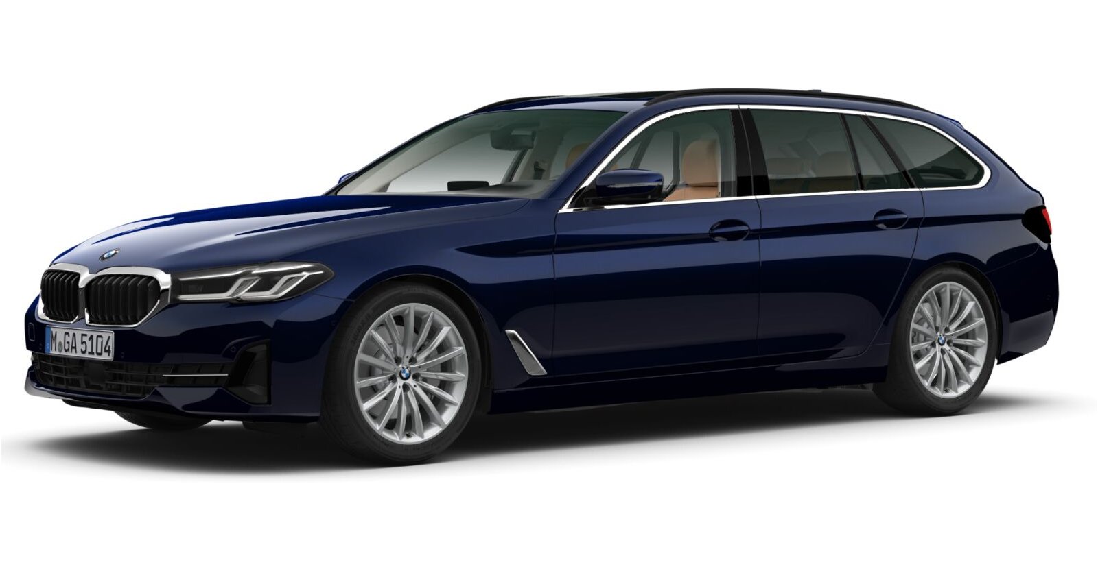 BMW 540d xDrive Touring in Blau von vorne BMW 540d xDrive Touring in Blau von vorne
