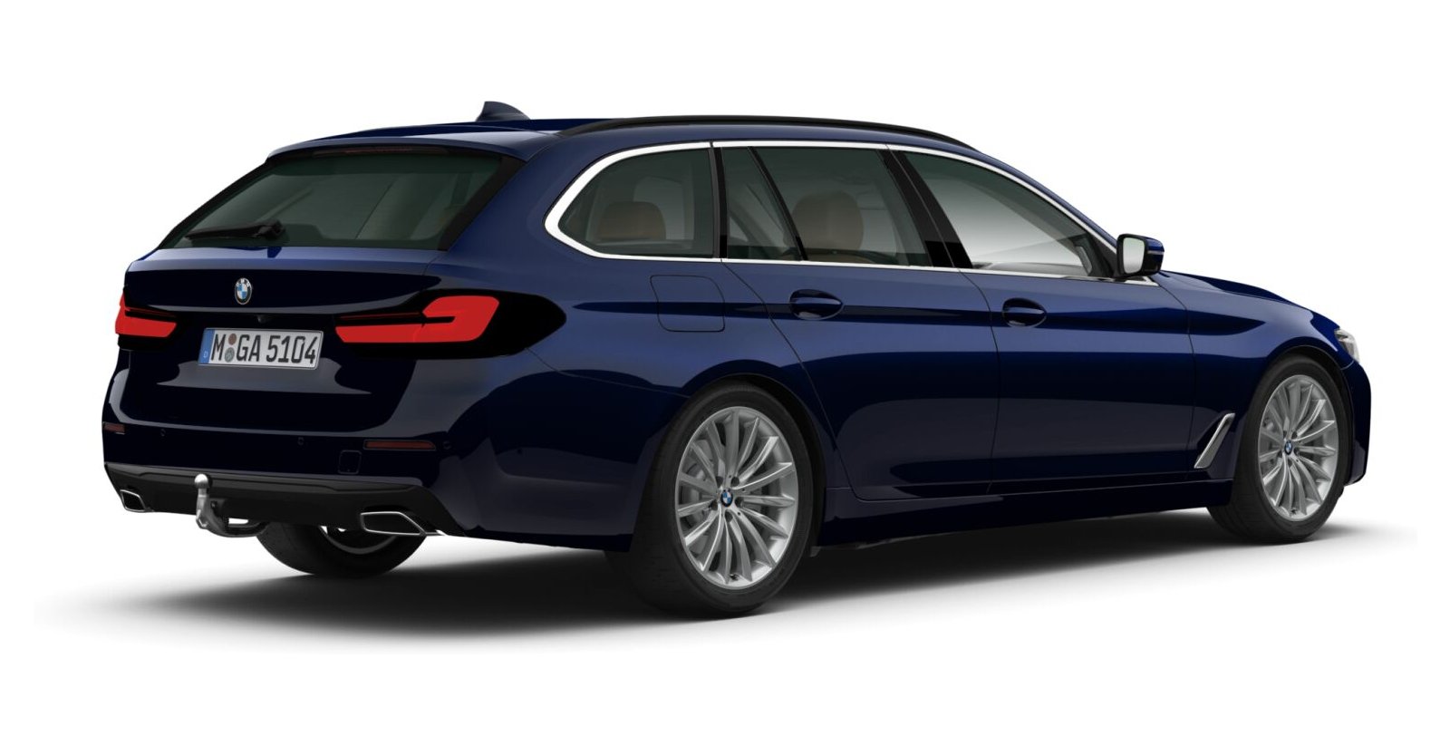 BMW BMW 5er in Blau von hinten