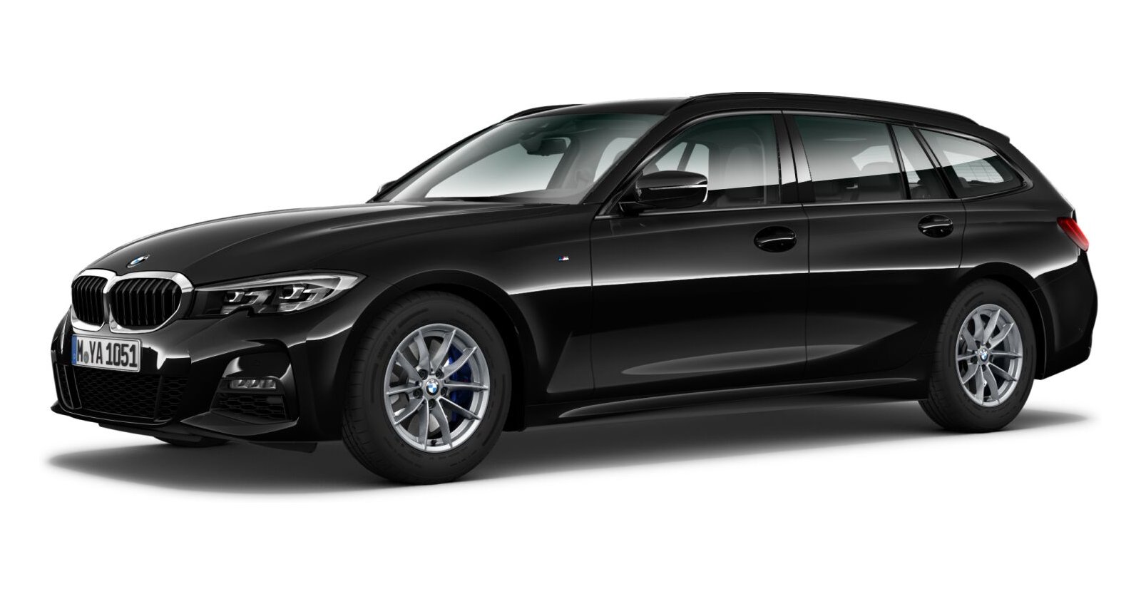 BMW BMW 3er in Schwarz von vorne BMW BMW 3er in Schwarz von vorne