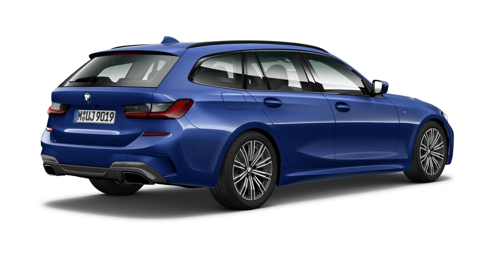 BMW BMW 3er in Blau von hinten BMW BMW 3er in Blau von hinten