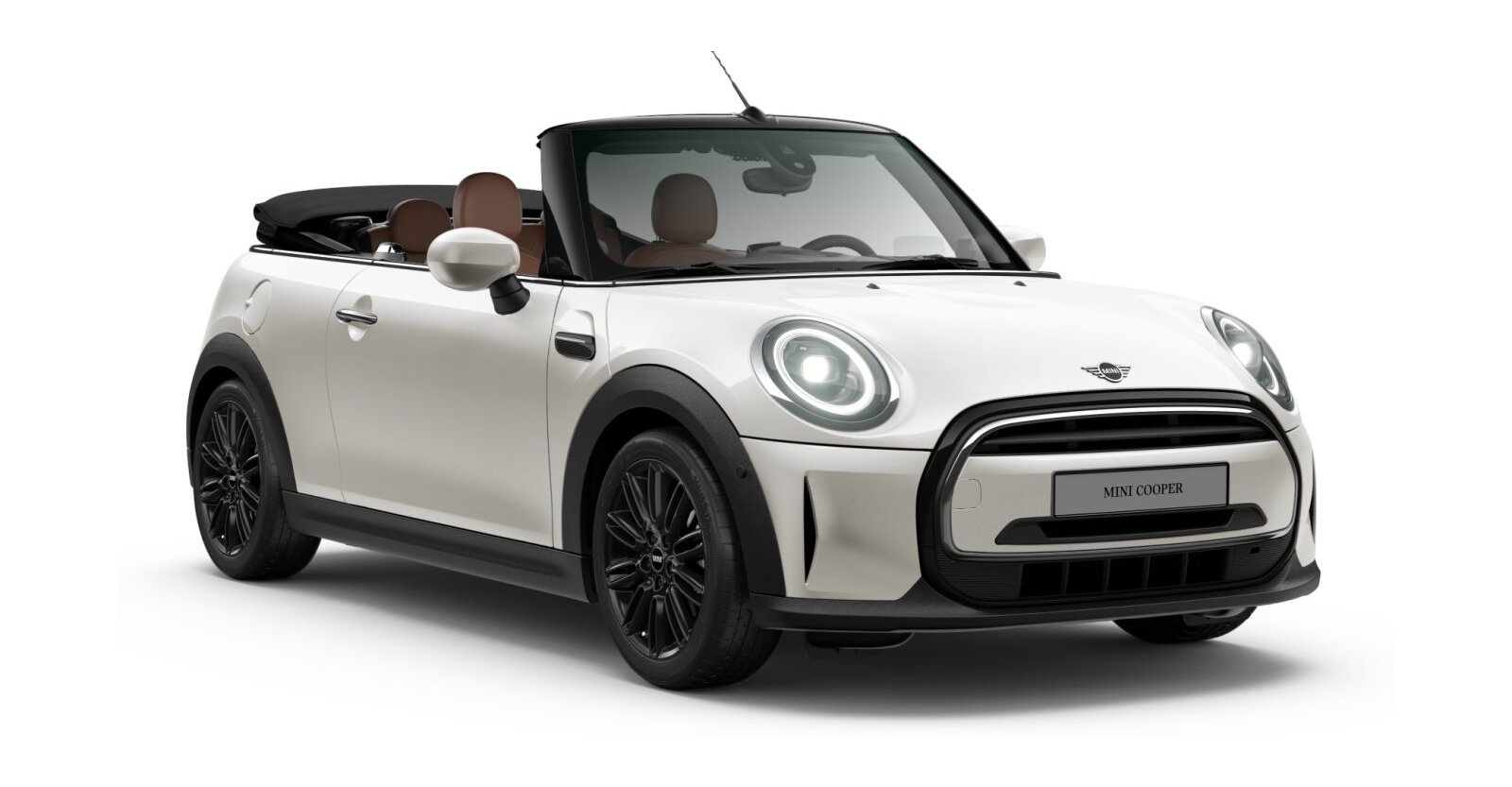 MINI Cooper Cabrio in Weiß von vorne MINI Cooper Cabrio in Weiß von vorne
