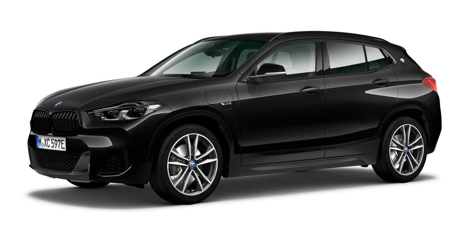 BMW X2 xDrive25e in Schwarz von vorne BMW X2 xDrive25e in Schwarz von vorne