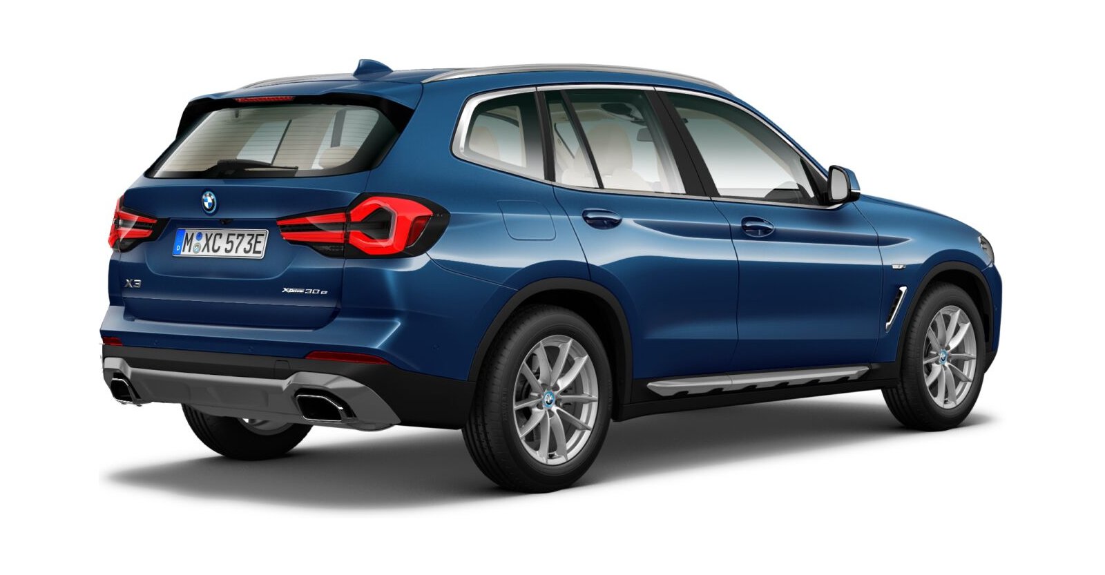 BMW BMW X in Blau von hinten BMW BMW X in Blau von hinten