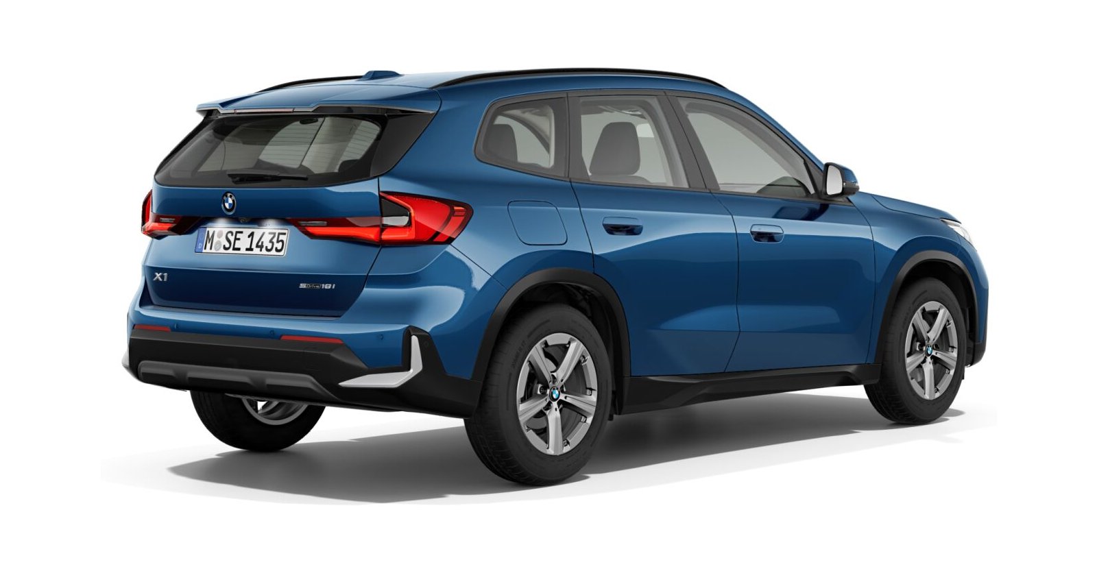 BMW BMW X in Blau von hinten BMW BMW X in Blau von hinten