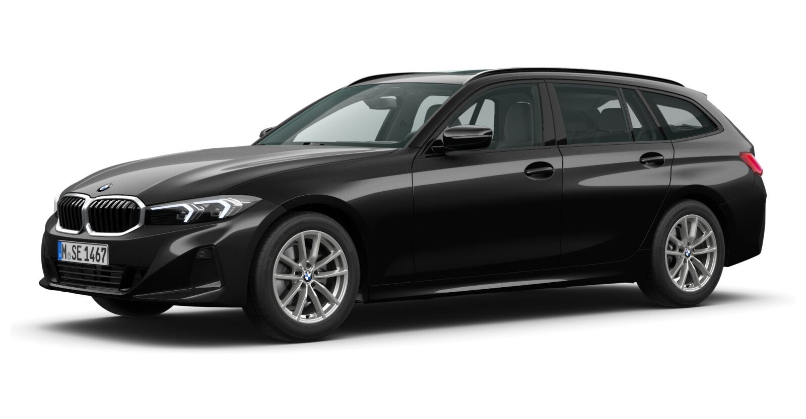 BMW BMW 3er in Schwarz von vorne BMW BMW 3er in Schwarz von vorne