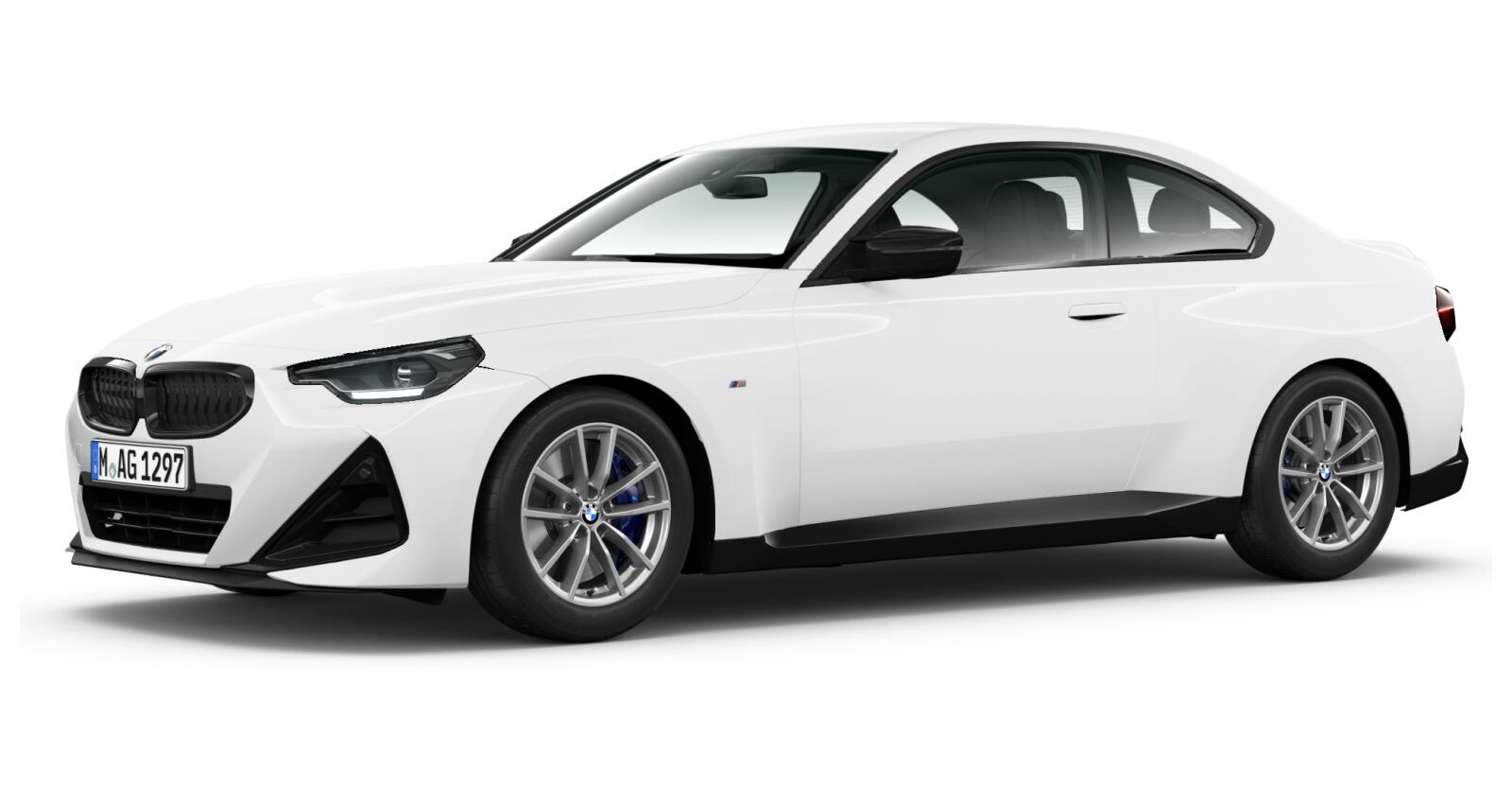BMW M240i xDrive Coupé in Weiß von vorne BMW M240i xDrive Coupé in Weiß von vorne