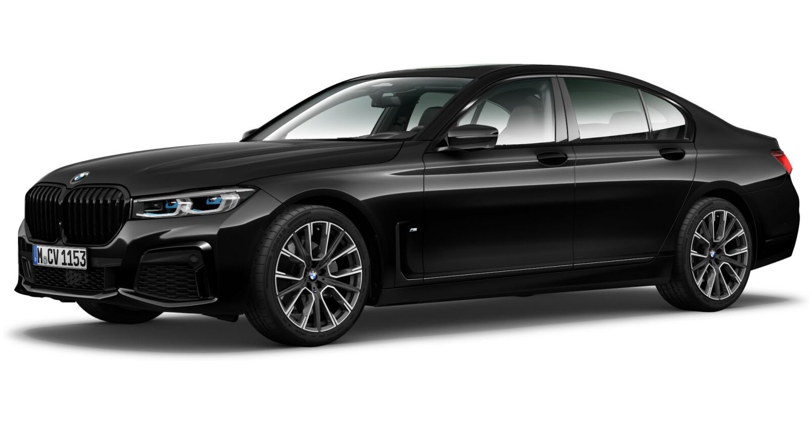 BMW 730d xDrive Limousine in Schwarz von vorne BMW 730d xDrive Limousine in Schwarz von vorne