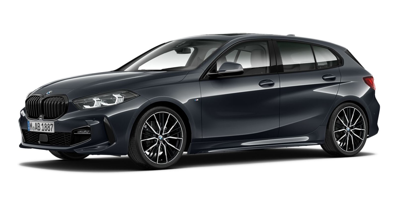 BMW 120i in Grau von vorne BMW 120i in Grau von vorne