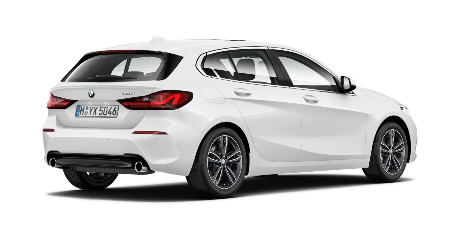BMW BMW 1er in Weiß von hinten BMW BMW 1er in Weiß von hinten